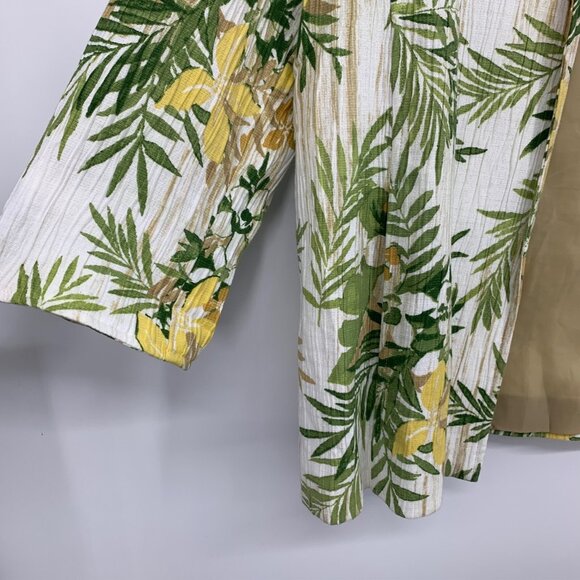Alfred Dunner Jacket Floral Print Open Front 3/4 Sleeve Resort - Picture 4 of 10